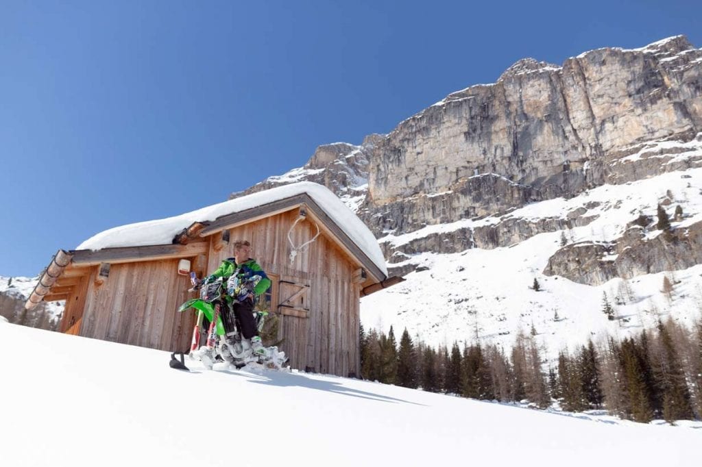 Alvaro van farra op die ski-hange met Kawasaki