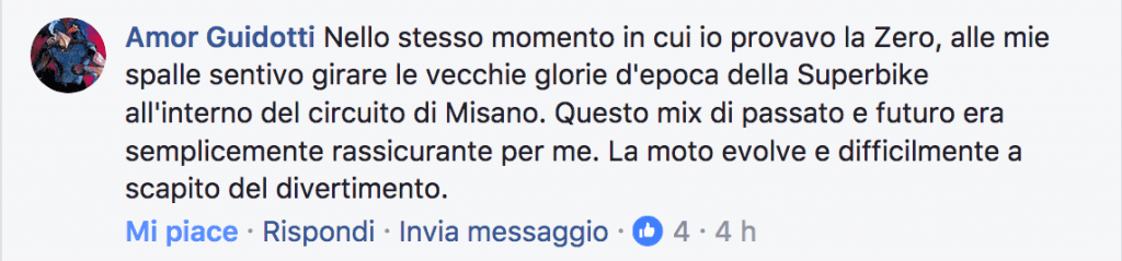 moto elettrica - il commento di amor motociclista viaggiatore