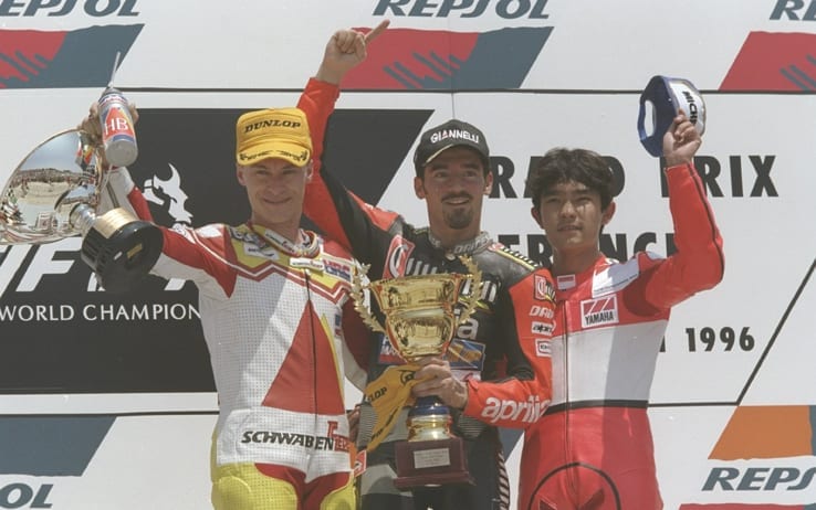 WALDMANN podium met Biaggi en HARADA