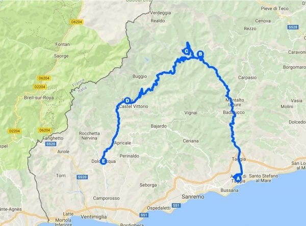 itinerario moto valle argentina liguria motoreetto