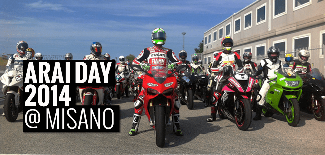 Arai Misano groepfoto met David Giugliano Arai dag 2014