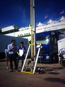 Arai Arai kop botsing in Misano bedags 2014