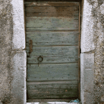 door of an old house in the center of cres croatia