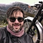 corsica in moto motoreetto selfie with bonneville