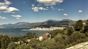 Corsica motorcycle motoreetto view Saint-Florent