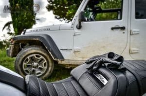 harley low riders and jeep wrangler two American icons on the go