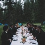 everyone at the table in the woods with fuoricena