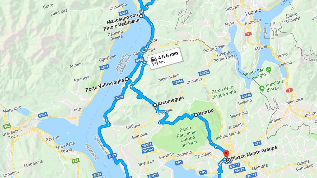 six days varese bike route Lombardy motoreetto recommends