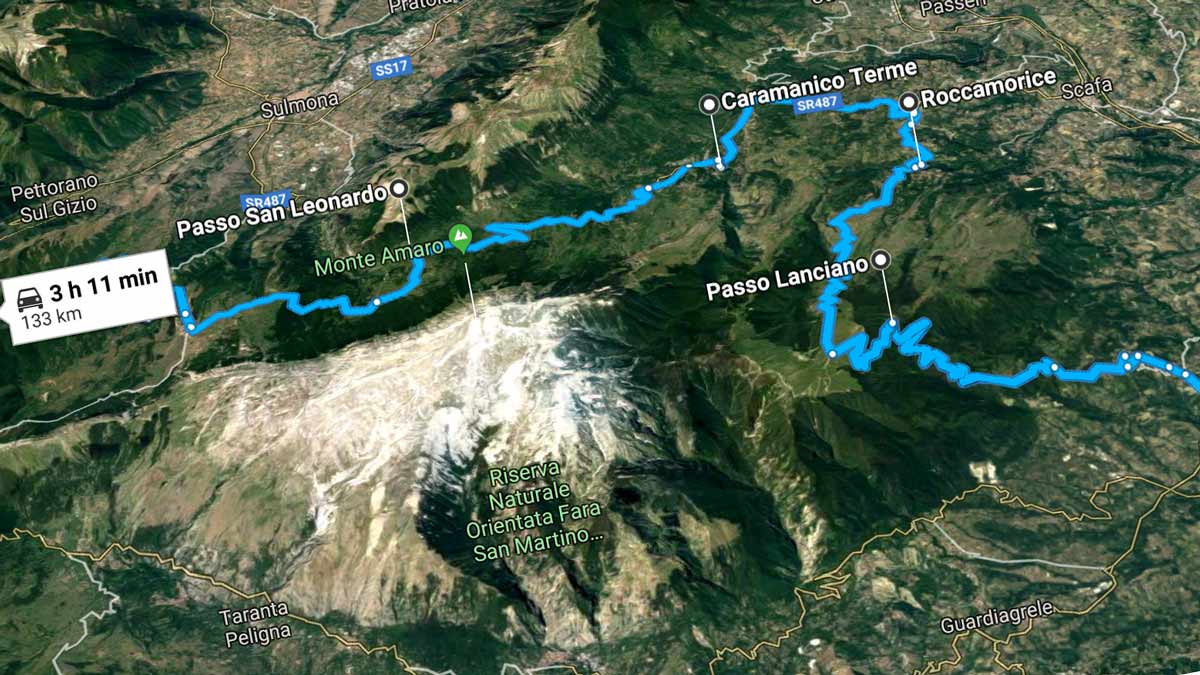 motoreetto majella ruta de bicicleta de Leonardo recomendada