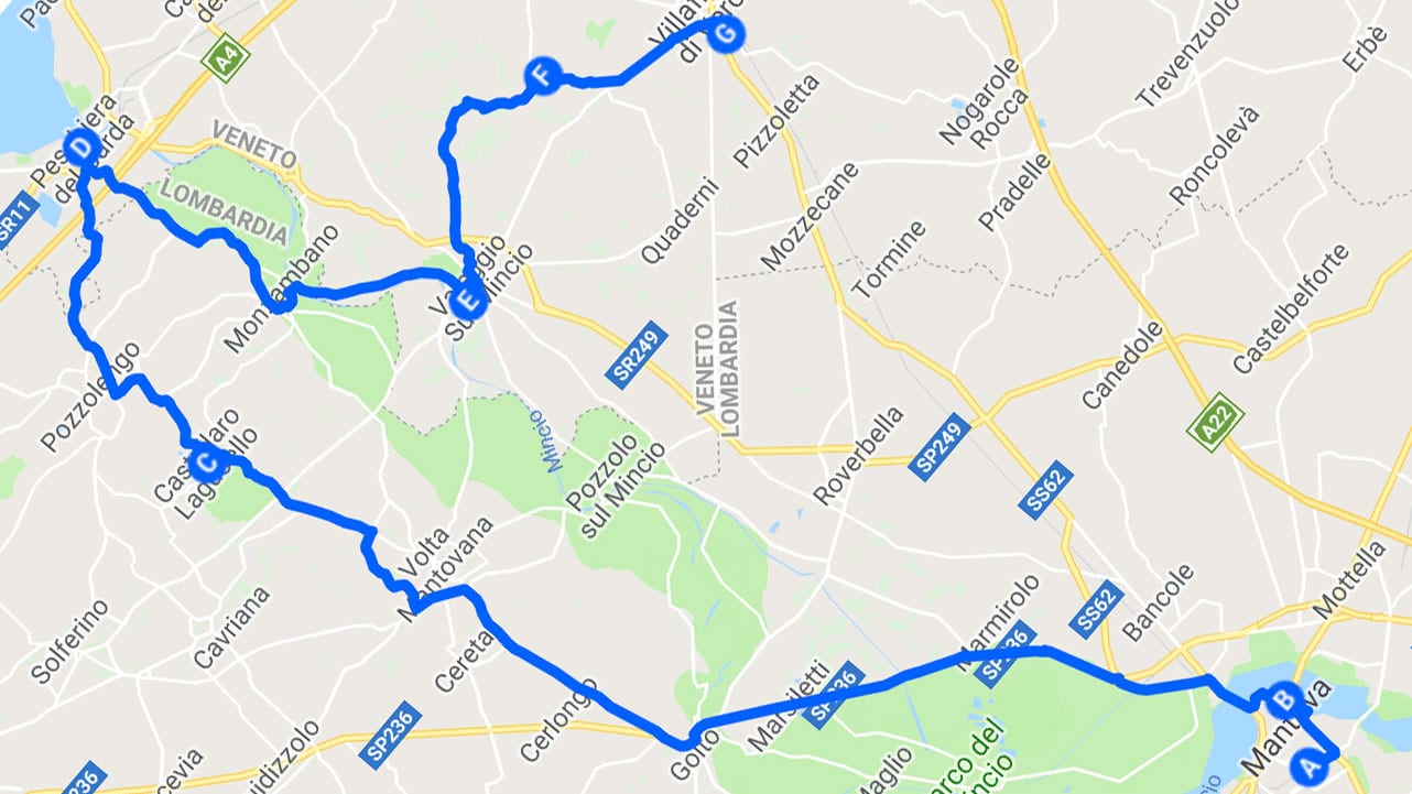 itinerario moto mantova villafranca peschiera borghetto mincio castellaro lagusello consigli di motoreetto