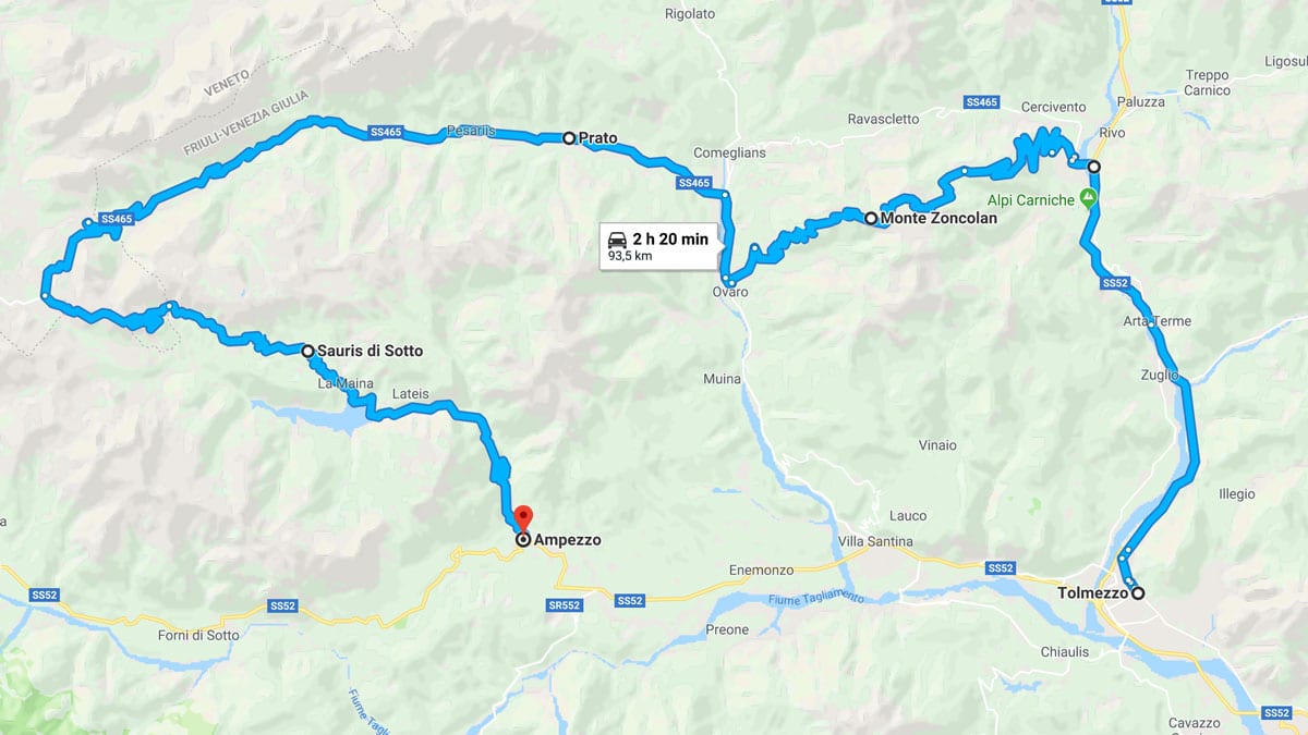 zoncolan Sauris Itinerari Pesarina në lëvizje rekomanduar nga motoreetto