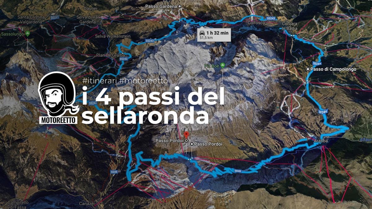 Sellaronda 4 pordoi pasos dolomitas Gardena silla campolongo motoreetto ruta