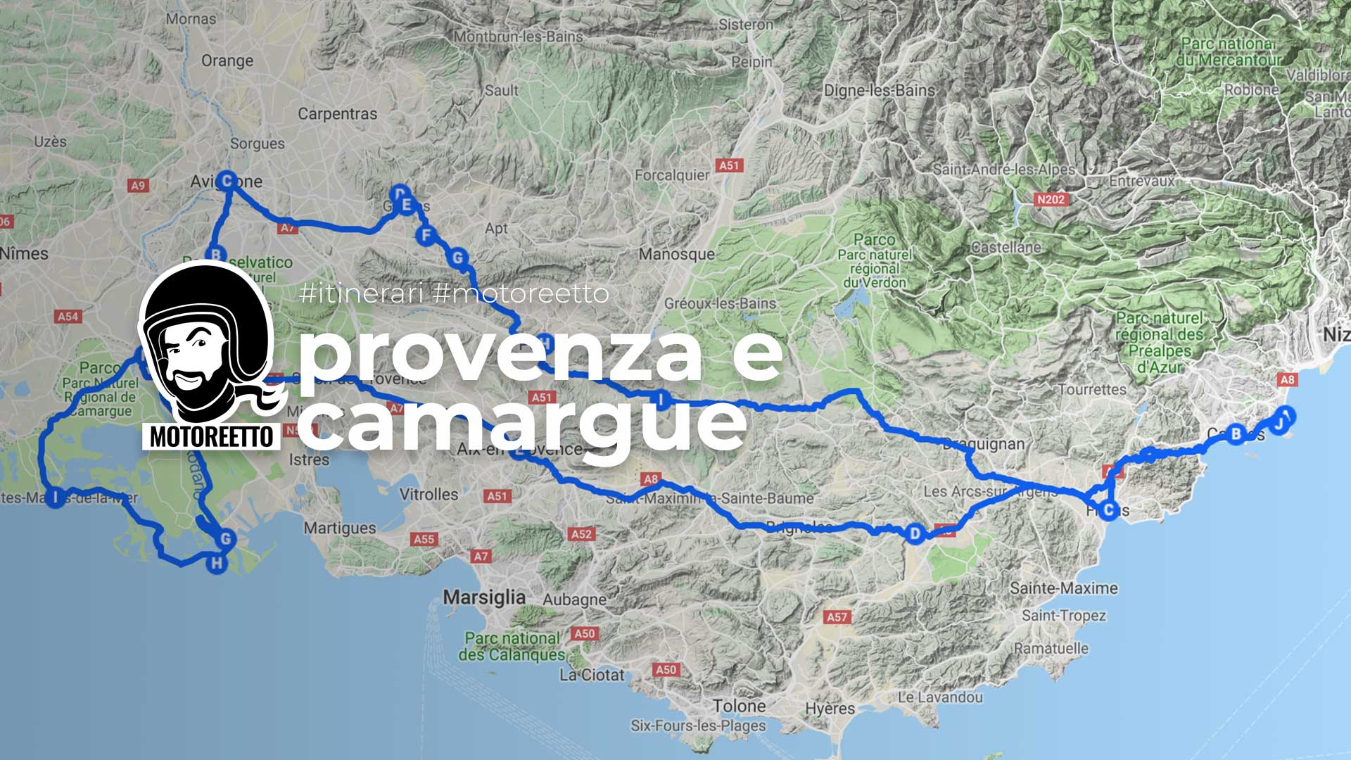 itinerario provenza camargue luberon moto