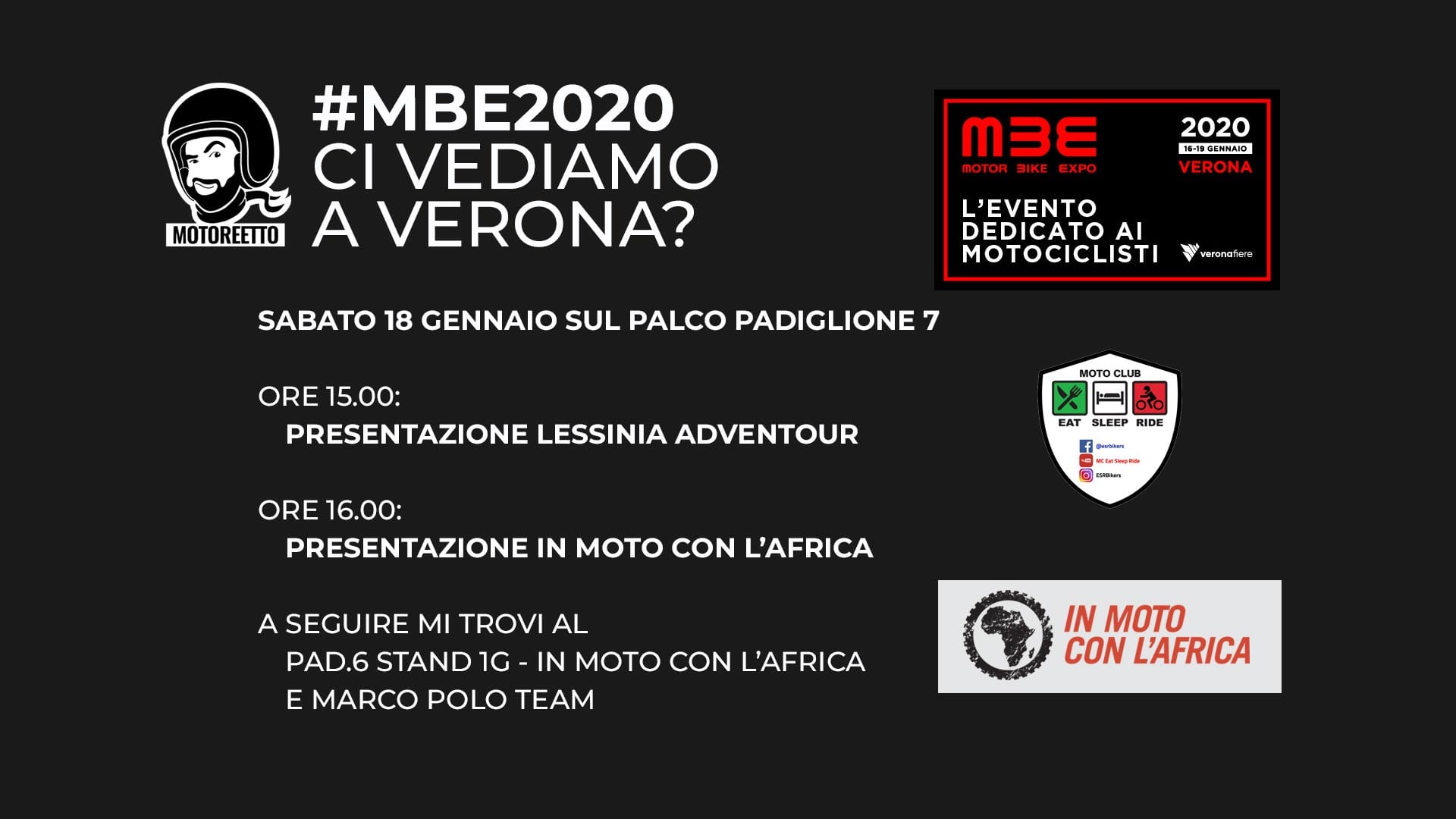 motor bike expo motoreetto presentazioni lessinia in moto con l'africa cuamm