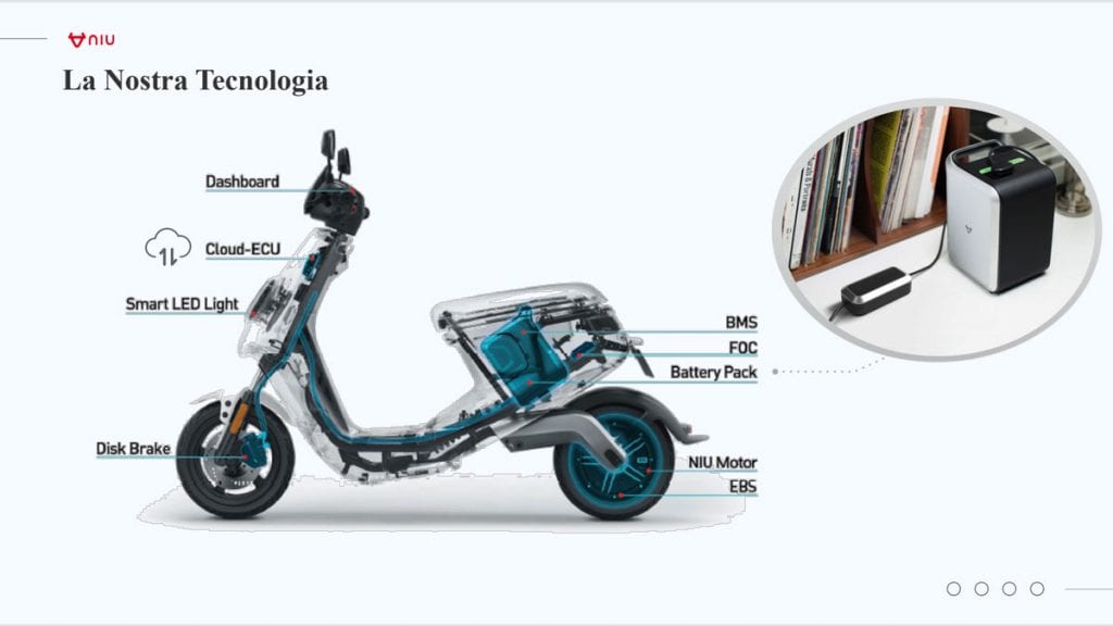 construcción de scooter eléctrico niu