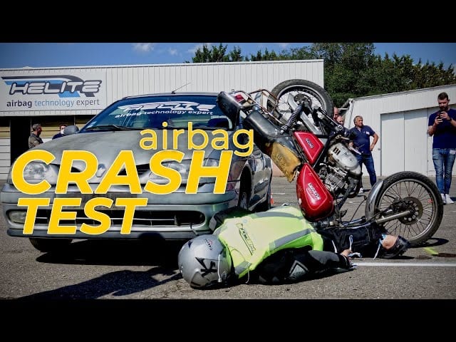 Helite airbag crash test video motoreetto
