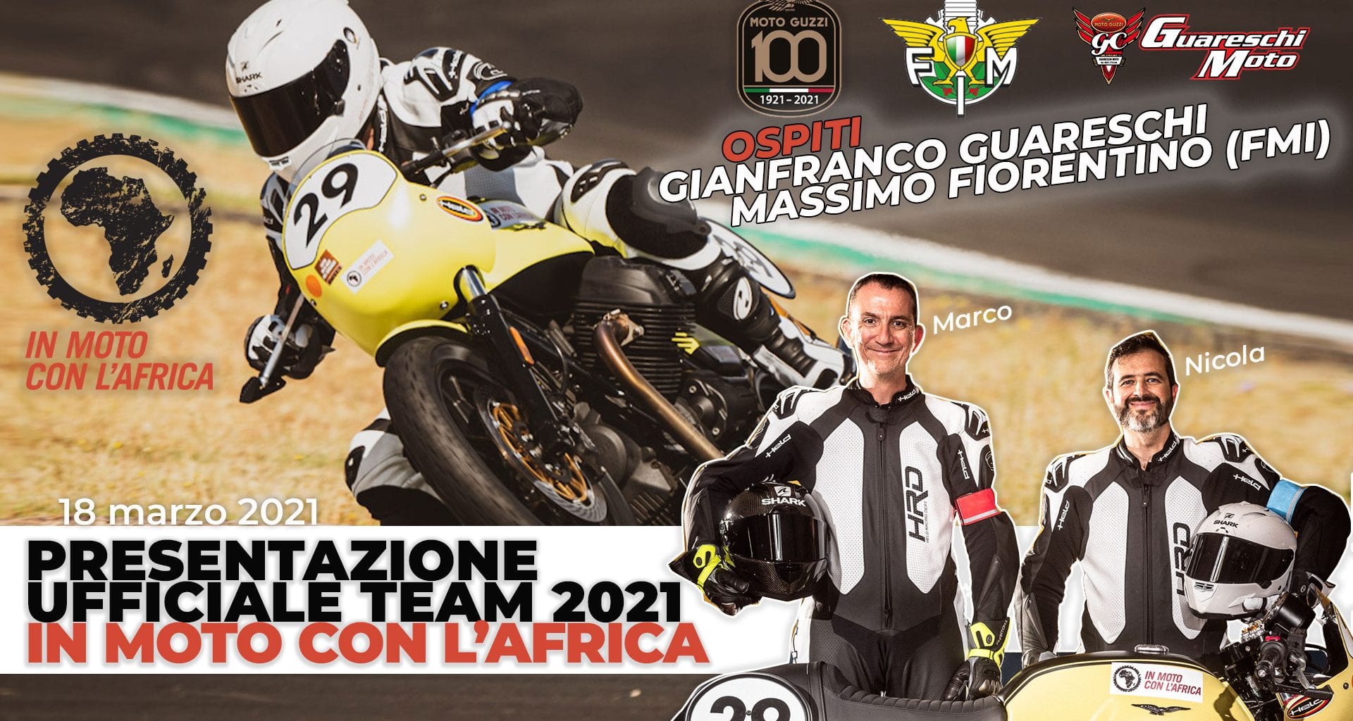 moto guzzi de resistencia rápida 2021 motoretto presenta el equipo en movimiento con áfrica