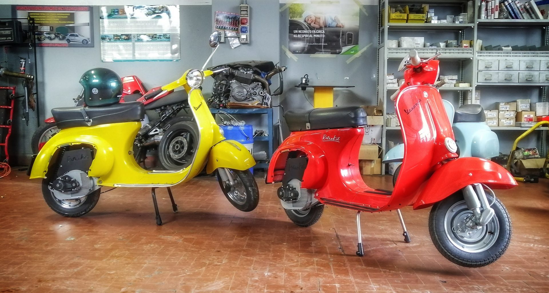 retro elektrisk vespa sæt